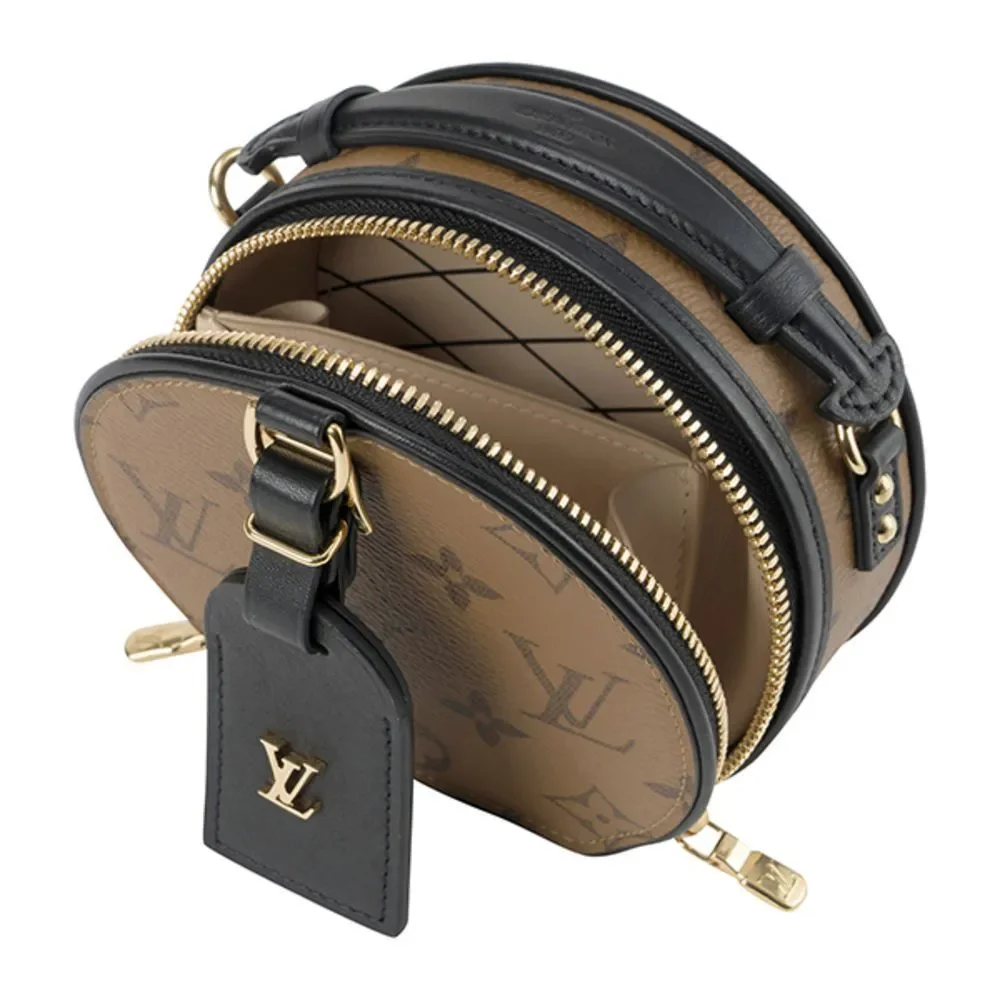 Louis Vuitton Reverse Monogram Boite Chapeau Souple Canvas Shoulder Bag Brown - Picture 4 of 8